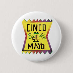 Bóton Redondo 5.08cm Botão de Cinco de Mayo