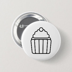 Bóton Redondo 5.08cm Botão de Contorno de Cupcake Minimalista