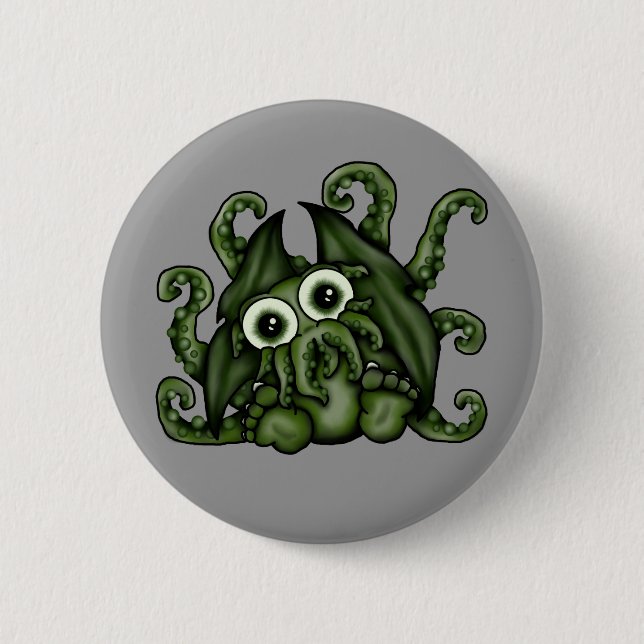 Bóton Redondo 5.08cm Botão de Cthulhu (Frente)