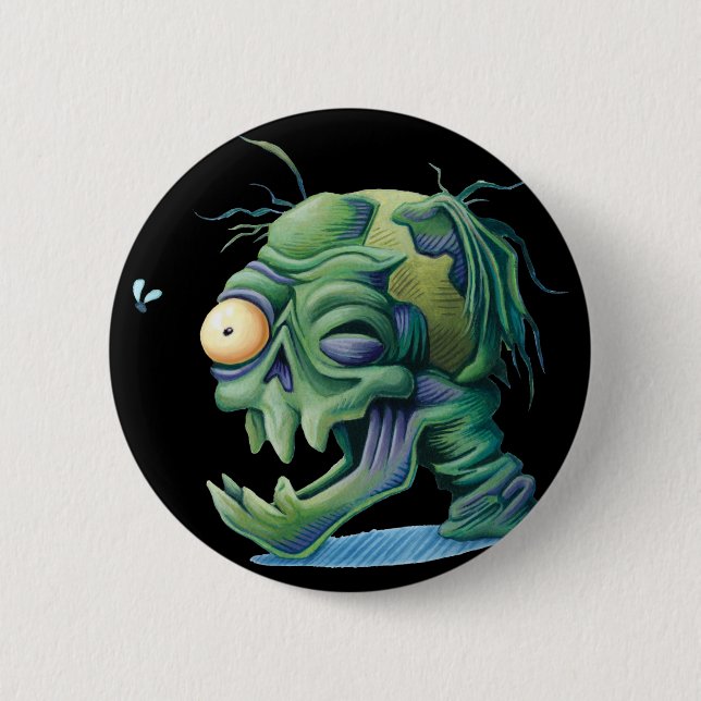 Bóton Redondo 5.08cm Botão de decomposição do crânio (Frente)