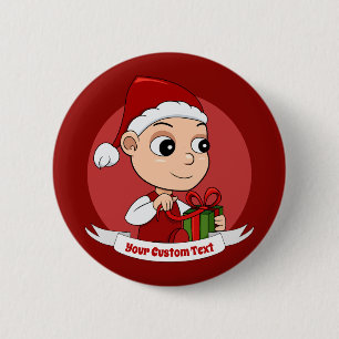 Bóton Redondo 5.08cm Botão de desenho do bebê de Natal bonito