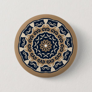 Bóton Redondo 5.08cm Botão de design de mandala colorido