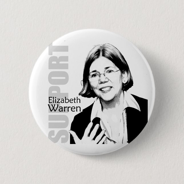 Bóton Redondo 5.08cm Botão de Elizabeth Warren (Frente)