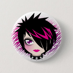 Bóton Redondo 5.08cm Botão de Emo Cutie
