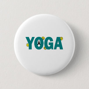 Bóton Redondo 5.08cm Botão de Emoji de Yoga