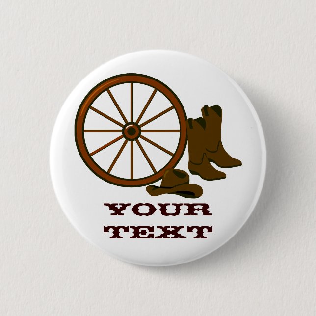 Bóton Redondo 5.08cm Botão de engrenagens ocidental (Frente)