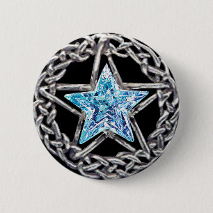 Bóton Redondo 5.08cm Botão de Estrela de Cristal Pentagram