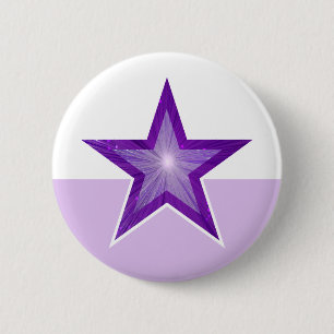 Bóton Redondo 5.08cm Botão de estrela roxo pálido pálido