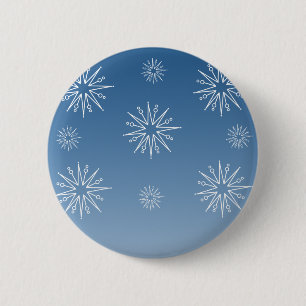 Bóton Redondo 5.08cm Botão de Estrelas de Natal, Azul