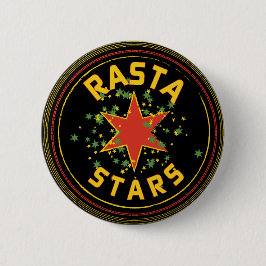 Bóton Redondo 5.08cm Botão de Estrelas Rasta