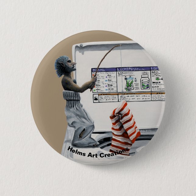 Bóton Redondo 5.08cm Botão de fantasia de ladrão de pesca criminosa (Frente)