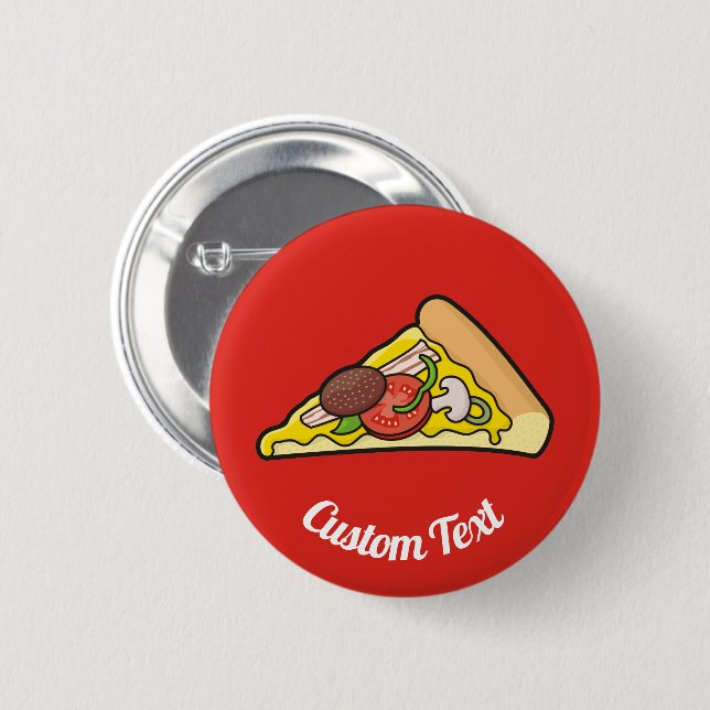 Bóton Redondo 5.08cm Botão de fatia de pizza (Frente & Verso)
