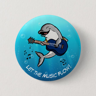 Bóton Redondo 5.08cm Botão de Felicidade Musical do Kai Dolphin - 'Deix