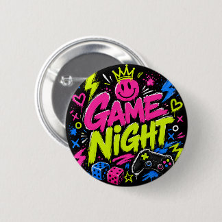 Bóton Redondo 5.08cm Botão de festa de jogo noturno com grafite neon ou