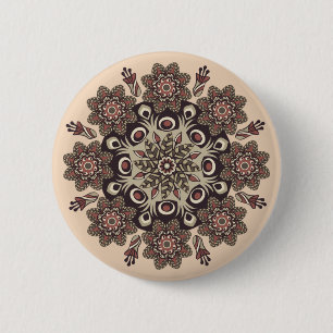 Bóton Redondo 5.08cm botão de flor mandala