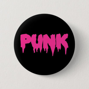 Bóton Redondo 5.08cm Botão de fonte de gota rosa personalizável "Punk