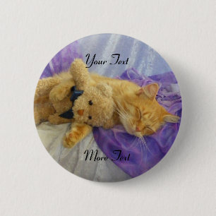 Bóton Redondo 5.08cm Botão de Gatinho de snoozing