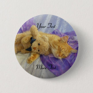 Bóton Redondo 5.08cm Botão de Gatinho de snoozing