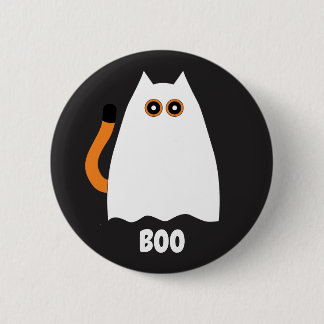 Bóton Redondo 5.08cm Botão de Gato Fantasma de Halloween