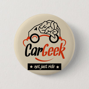 Bóton Redondo 5.08cm Botão de Geek do carro engraçado