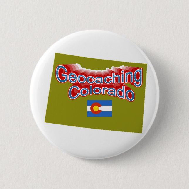 Bóton Redondo 5.08cm Botão de Geocaching Colorado (Frente)