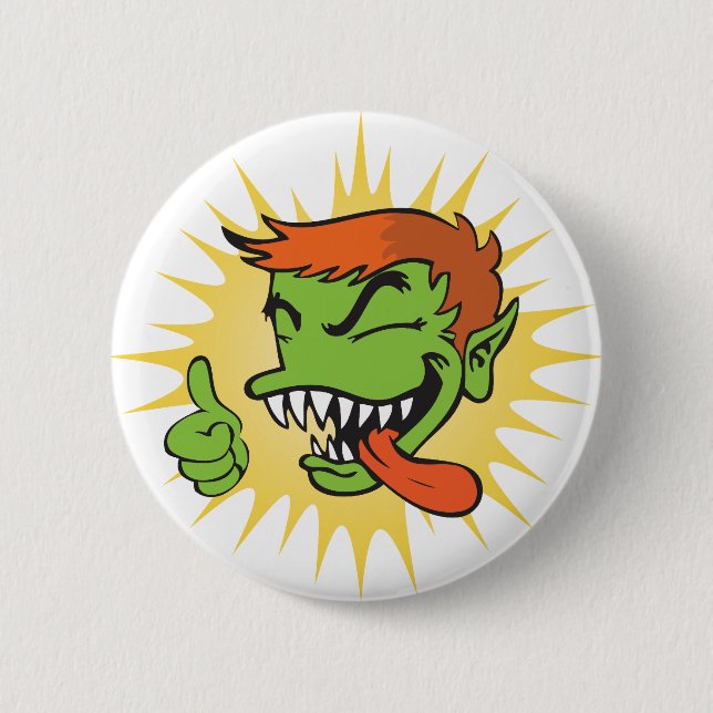 Bóton Redondo 5.08cm Botão de Gremmie - branco (Frente)