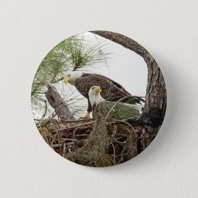 Bóton Redondo 5.08cm Botão de H & de M (Frente)