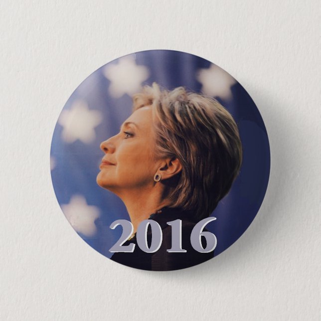 Bóton Redondo 5.08cm Botão de Hillary 2016 (Frente)