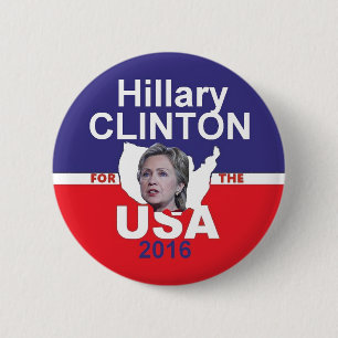 Bóton Redondo 5.08cm Botão de Hillary 2016