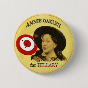 Bóton Redondo 5.08cm Botão de Hillary Annie Oakley
