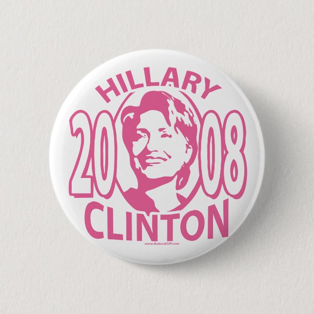 Bóton Redondo 5.08cm Botão de Hillary Clinton 2008 (Frente)