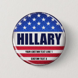 Bóton Redondo 5.08cm Botão de Hillary do voto