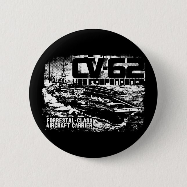 Bóton Redondo 5.08cm Botão de Independência da transportadora aérea (Frente)