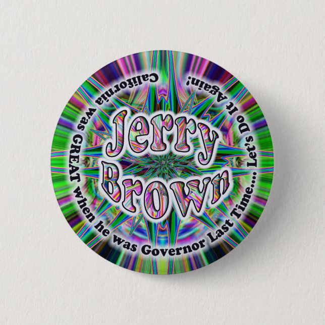Bóton Redondo 5.08cm Botão de Jerry Brown 4 GOV (Frente)