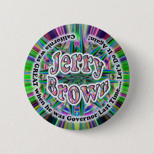 Bóton Redondo 5.08cm Botão de Jerry Brown 4 GOV