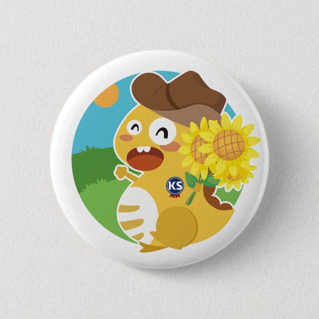 Bóton Redondo 5.08cm Botão de Kansas VIPKID (Frente)