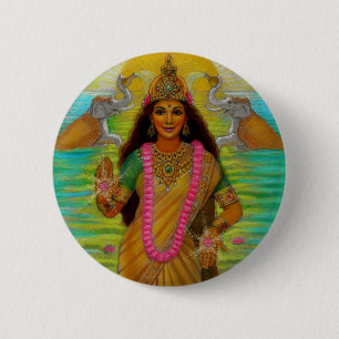 Bóton Redondo 5.08cm Botão de Lakshmi da deusa