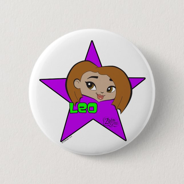 Bóton Redondo 5.08cm Botão de Leo (Frente)