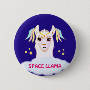 Bóton Redondo 5.08cm Botão de Llama Espacial