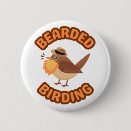Bóton Redondo 5.08cm Botão de logotipo de Birding com barba