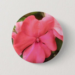 Bóton Redondo 5.08cm Botão de Macro do Flor de Impatiens Rosa