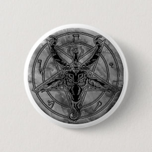 Bóton Redondo 5.08cm Botão de mármore de Baphomet