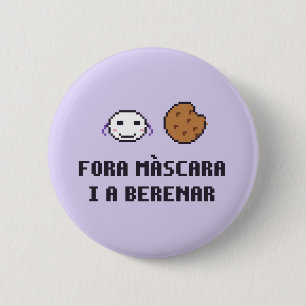 Bóton Redondo 5.08cm Botão de Máscara Catalã Neurodivergente Desligada