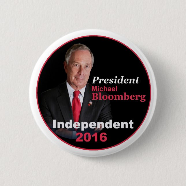 Bóton Redondo 5.08cm Botão de Michael Bloomberg 2016 (Frente)