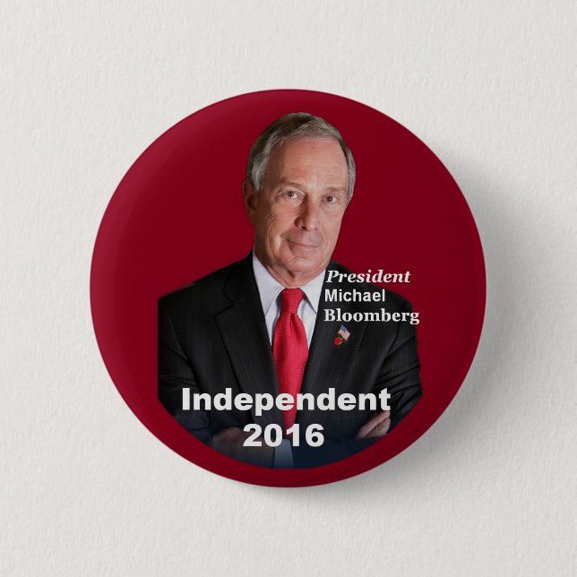 Bóton Redondo 5.08cm Botão de Michael Bloomberg 2016 (Frente)