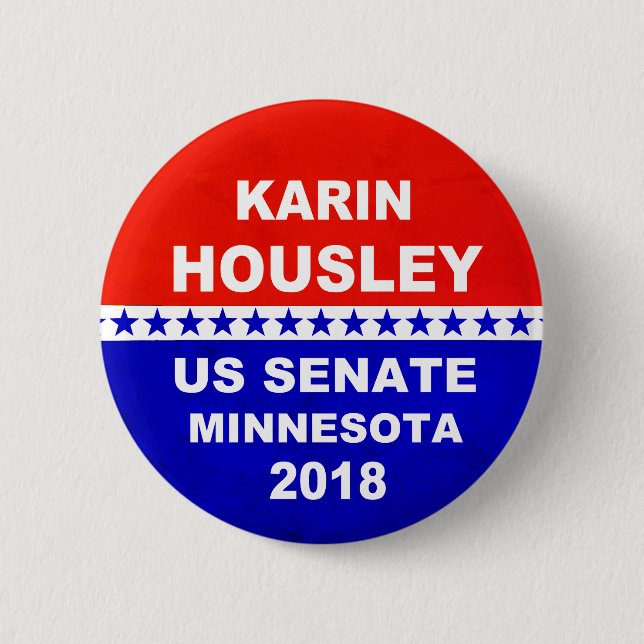 Bóton Redondo 5.08cm Botão de Minnesota 2018 do Senado de Karin Housley (Frente)