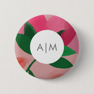 Bóton Redondo 5.08cm Botão de mochila floral