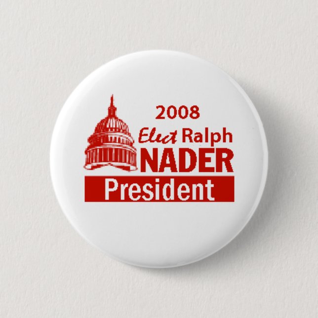Bóton Redondo 5.08cm Botão de NADER 2008 (Frente)