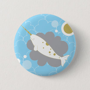 Bóton Redondo 5.08cm Botão de Narwhal