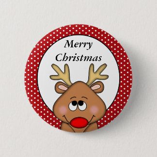 Bóton Redondo 5.08cm Botão de Natal de Reindeer Personalizado